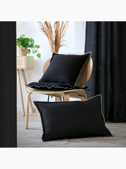 Coussin coton volant plat feston noir - Kiabi Coussin coton volant plat feston noir - Kiabi