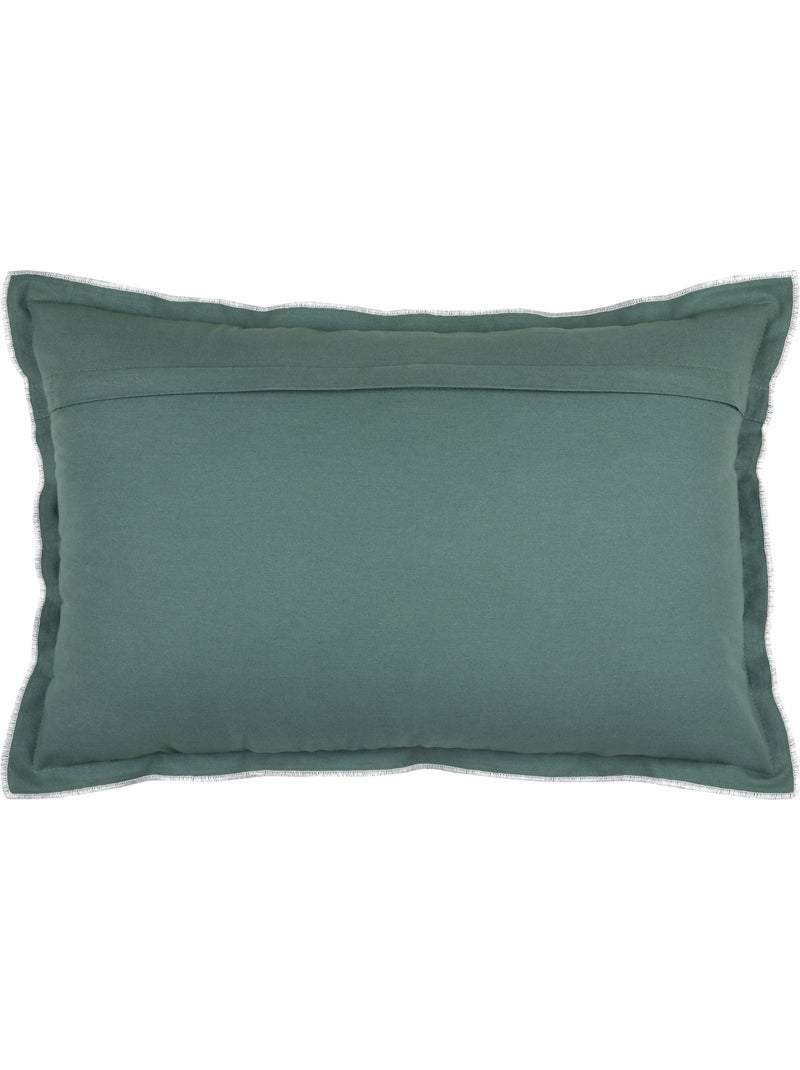 Coussin coton volant plat feston noir Vert - Kiabi