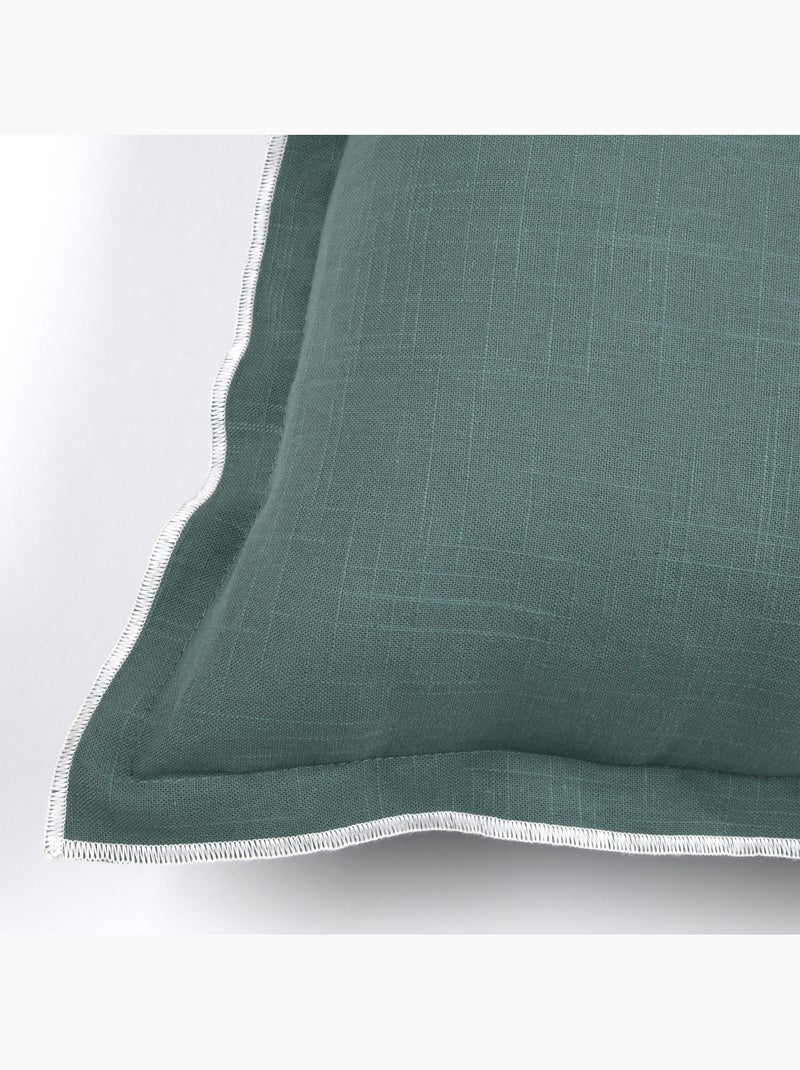 Coussin coton volant plat feston noir Vert - Kiabi