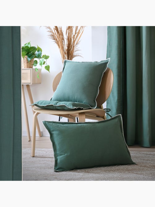 Coussin coton volant plat feston noir - Kiabi Coussin coton volant plat feston noir - Kiabi