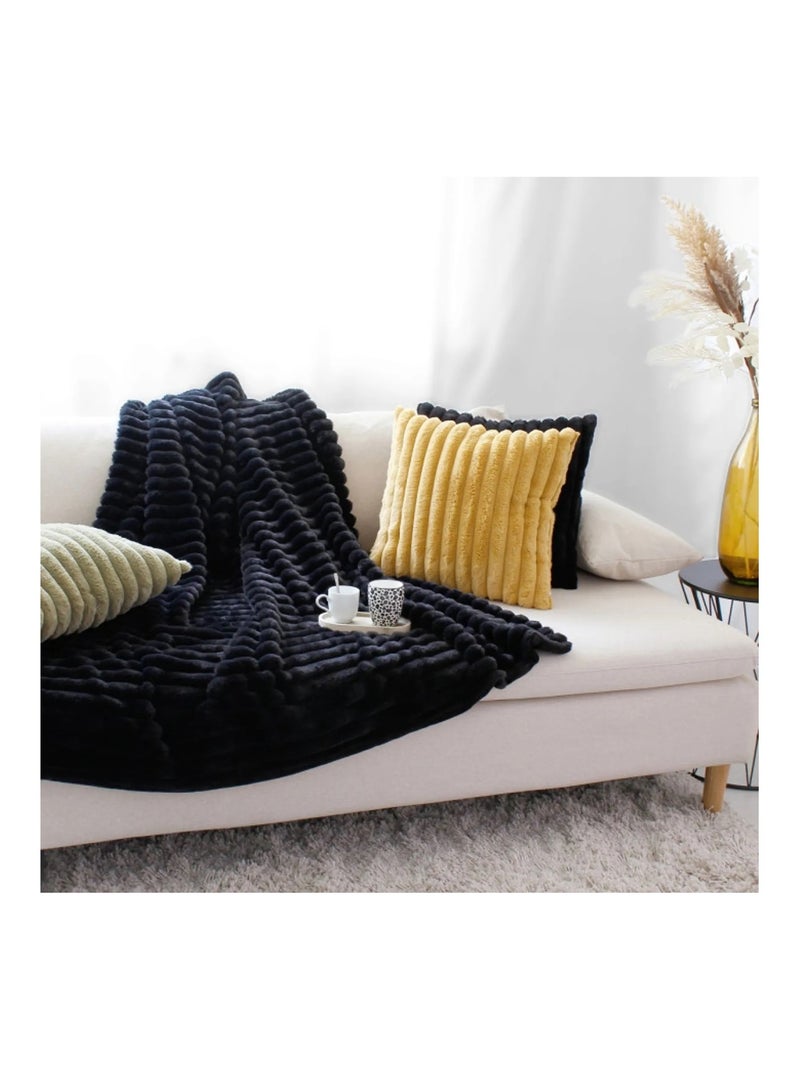 Coussin cottele effet velours Jaune - Kiabi