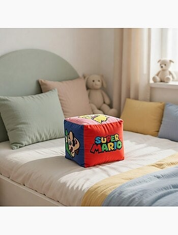 Coussin cube Mario - 100% polyester