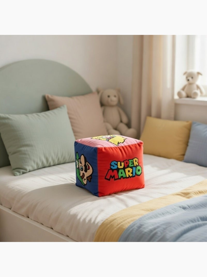 Coussin cube Mario - 100% polyester Rouge - Kiabi