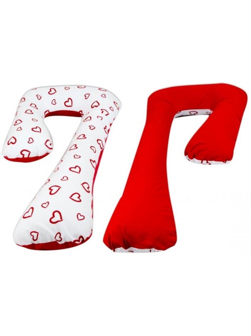 Coussin d'accouchement pre post natal coeurss sur fond - Kiabi