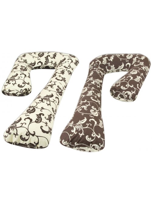 Coussin d'accouchement pre post natal dessin floral sombre dessin floral clair - Kiabi