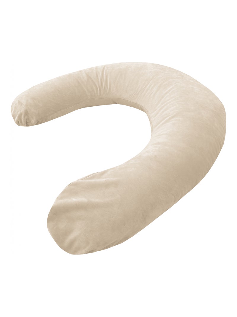 Coussin d'allaitement en velours XL - 205 cm Blanc cassé - Kiabi