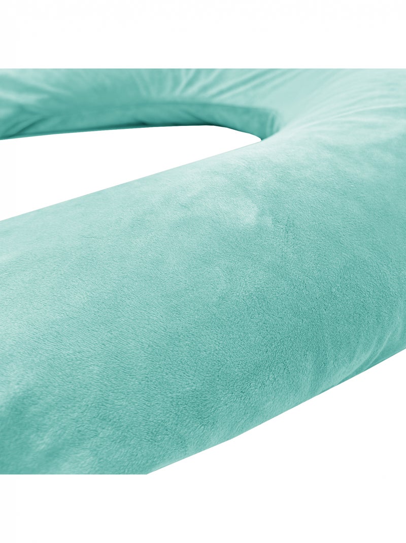 Coussin d'allaitement en velours XL - 205 cm Vert forêt - Kiabi