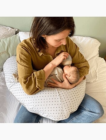 Tinéo - Coussin d'allaitement et de grossesse 3en1 Multirelax éponge Noisette