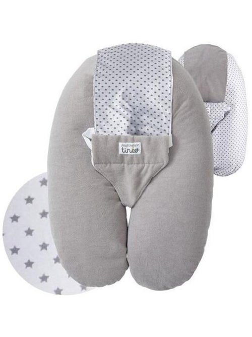 Coussin d'allaitement et de grossesse 3en1 Multirelax éponge gris/étoiles - Kiabi Coussin d'allaitement et de grossesse 3en1 Multirelax éponge gris/étoiles - Kiabi