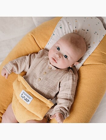 Coussin d'allaitement et de grossesse 3en1 Multirelax éponge jaune pois