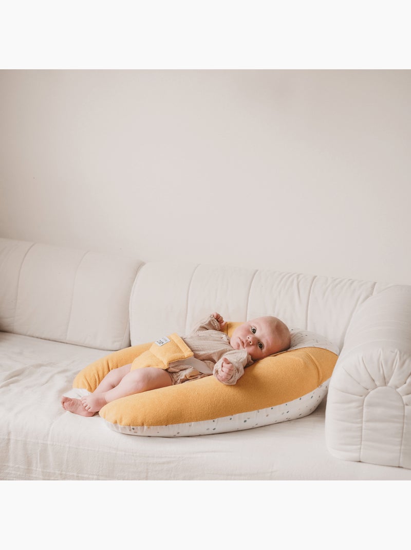 Coussin d'allaitement et de grossesse 3en1 Multirelax éponge jaune pois Blanc - Kiabi