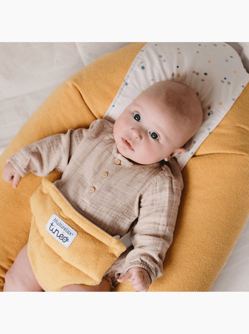 Coussin d'allaitement et de grossesse 3en1 Multirelax éponge jaune pois - Kiabi Coussin d'allaitement et de grossesse 3en1 Multirelax éponge jaune pois - Kiabi