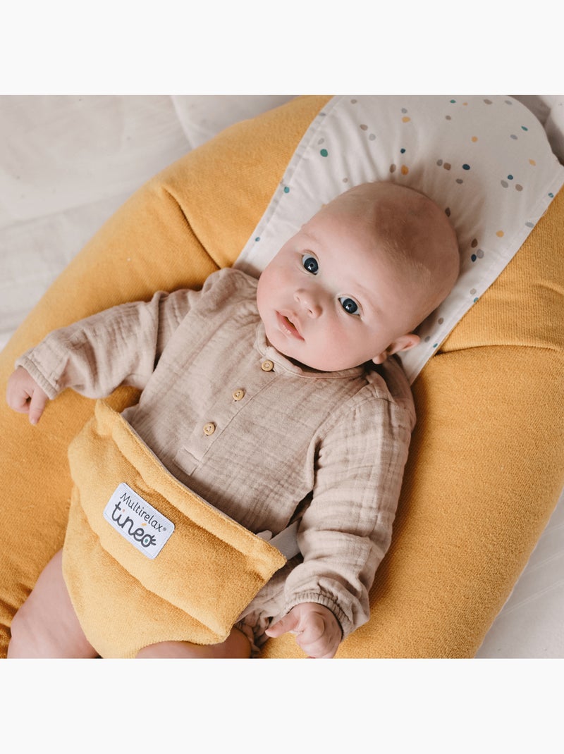 Coussin d'allaitement et de grossesse 3en1 Multirelax éponge jaune pois Blanc - Kiabi