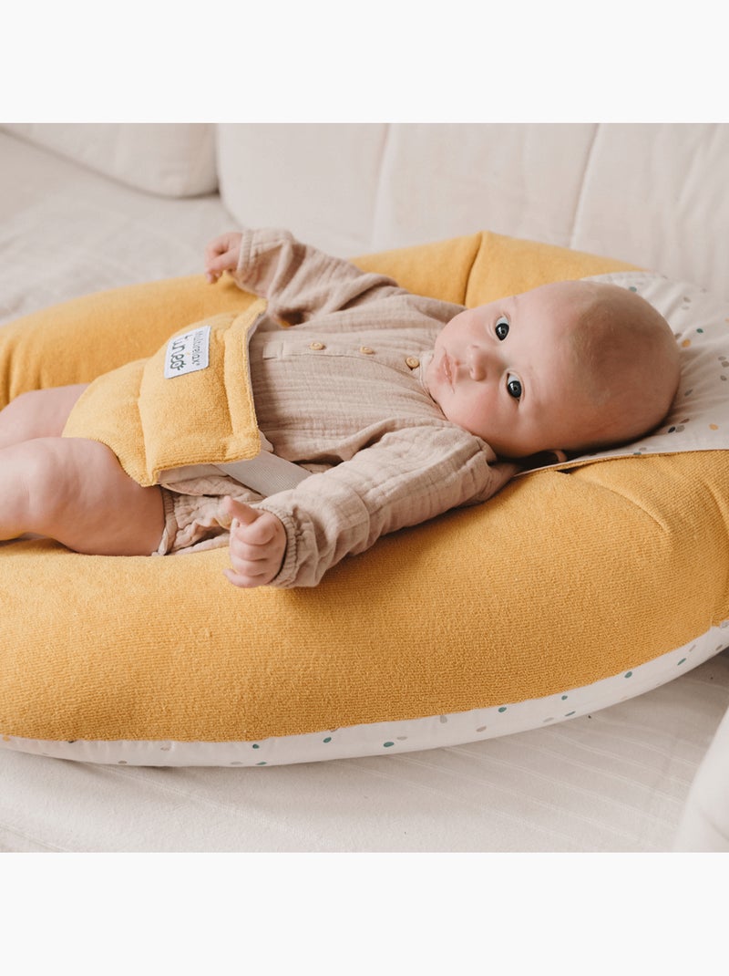 Coussin d'allaitement et de grossesse 3en1 Multirelax éponge jaune pois Blanc - Kiabi