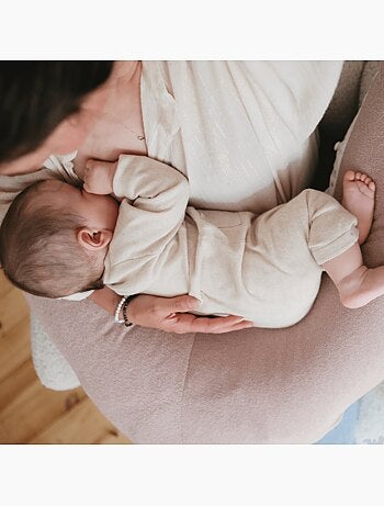 Coussin d'allaitement et de grossesse 3en1 Multirelax éponge noisette pois