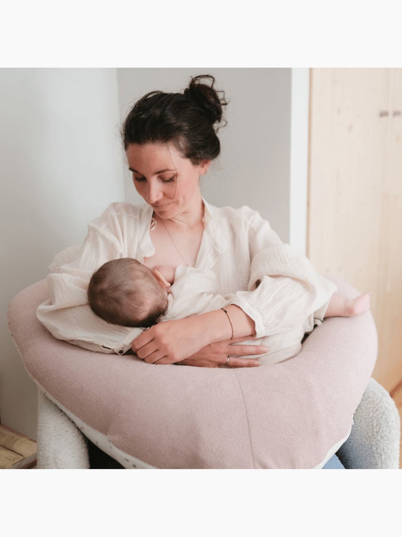 Coussin d'allaitement et de grossesse 3en1 Multirelax éponge noisette pois Blanc - Kiabi