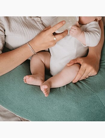 Coussin d'allaitement et de grossesse 3en1 Multirelax éponge vert pois