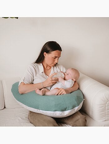 Coussin d'allaitement et de grossesse 3en1 Multirelax éponge vert pois