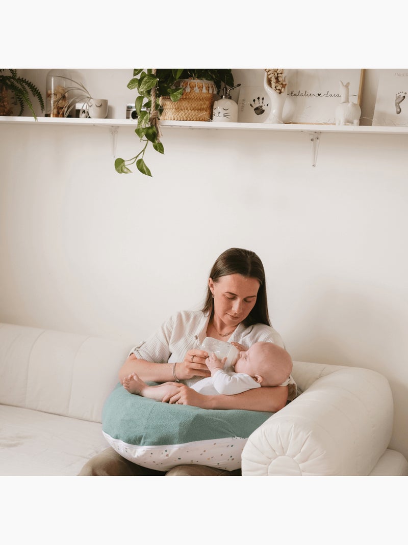 Coussin d'allaitement et de grossesse 3en1 Multirelax éponge vert pois Blanc - Kiabi