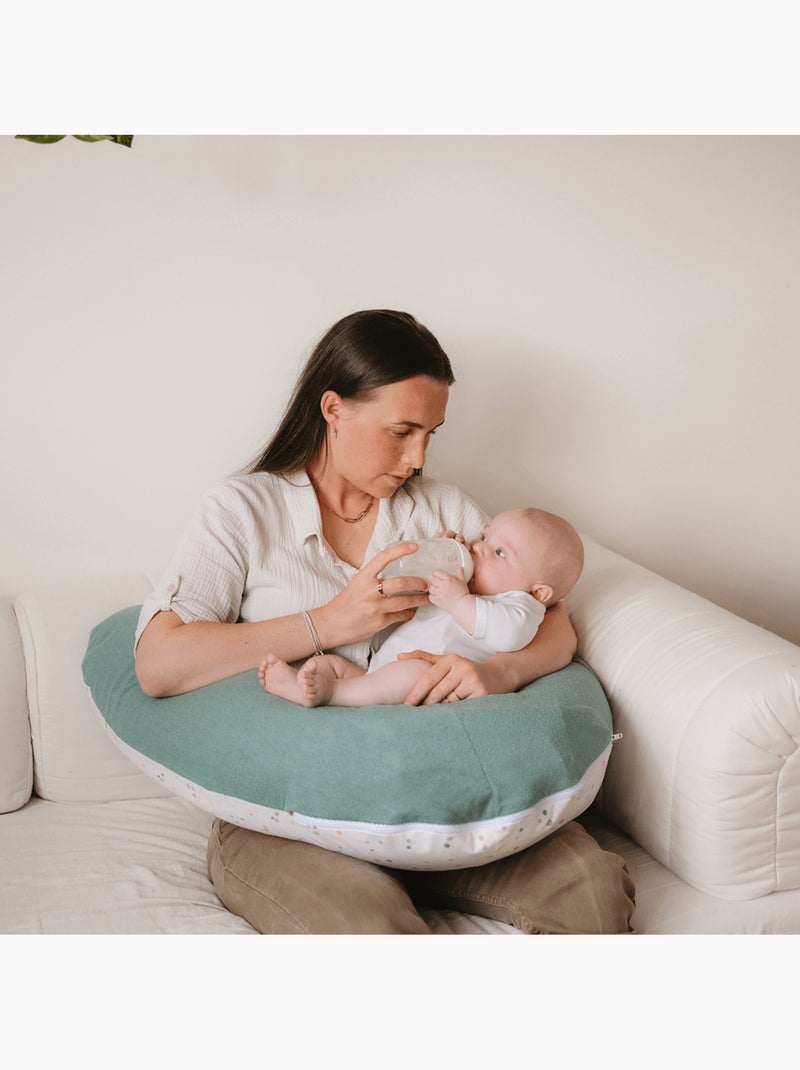 Coussin d'allaitement et de grossesse 3en1 Multirelax éponge vert pois Blanc - Kiabi