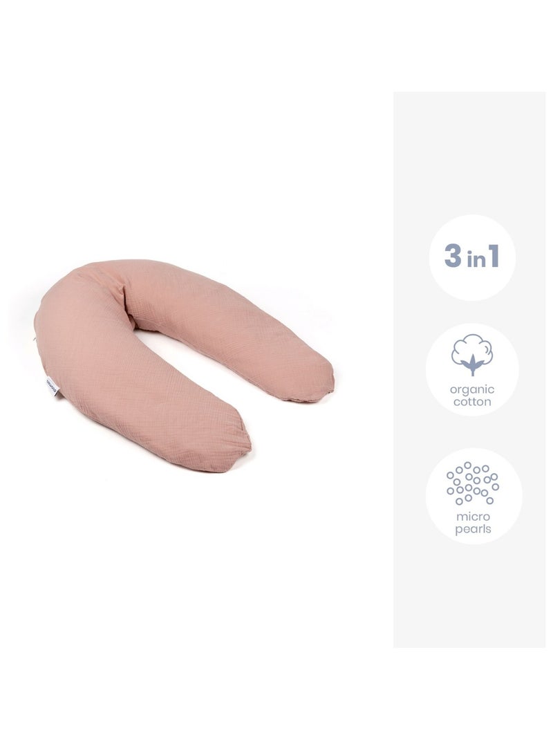 Coussin d'allaitement et de grossesse Comfy Big Tetra 'Doomoo' Rose - Kiabi