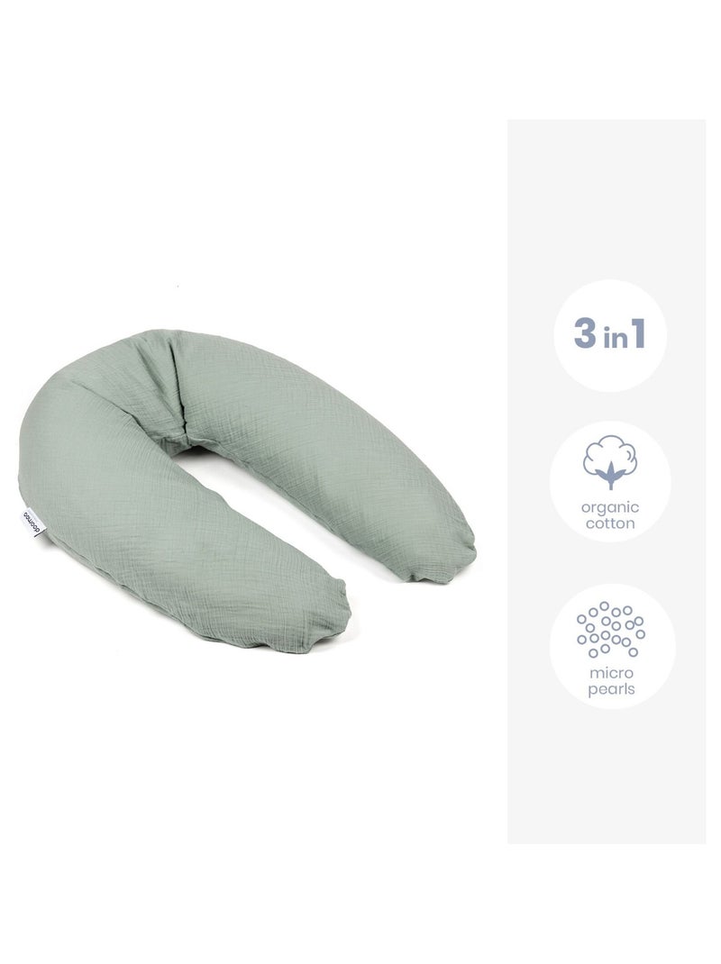 Coussin d'allaitement et de grossesse Comfy Big Tetra 'Doomoo' Vert foncé - Kiabi