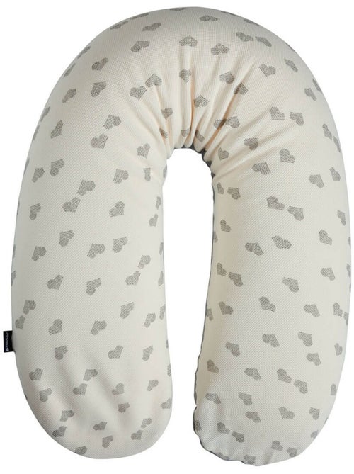 Coussin d'allaitement et de grossesse jersey cœurs/gris - Kiabi