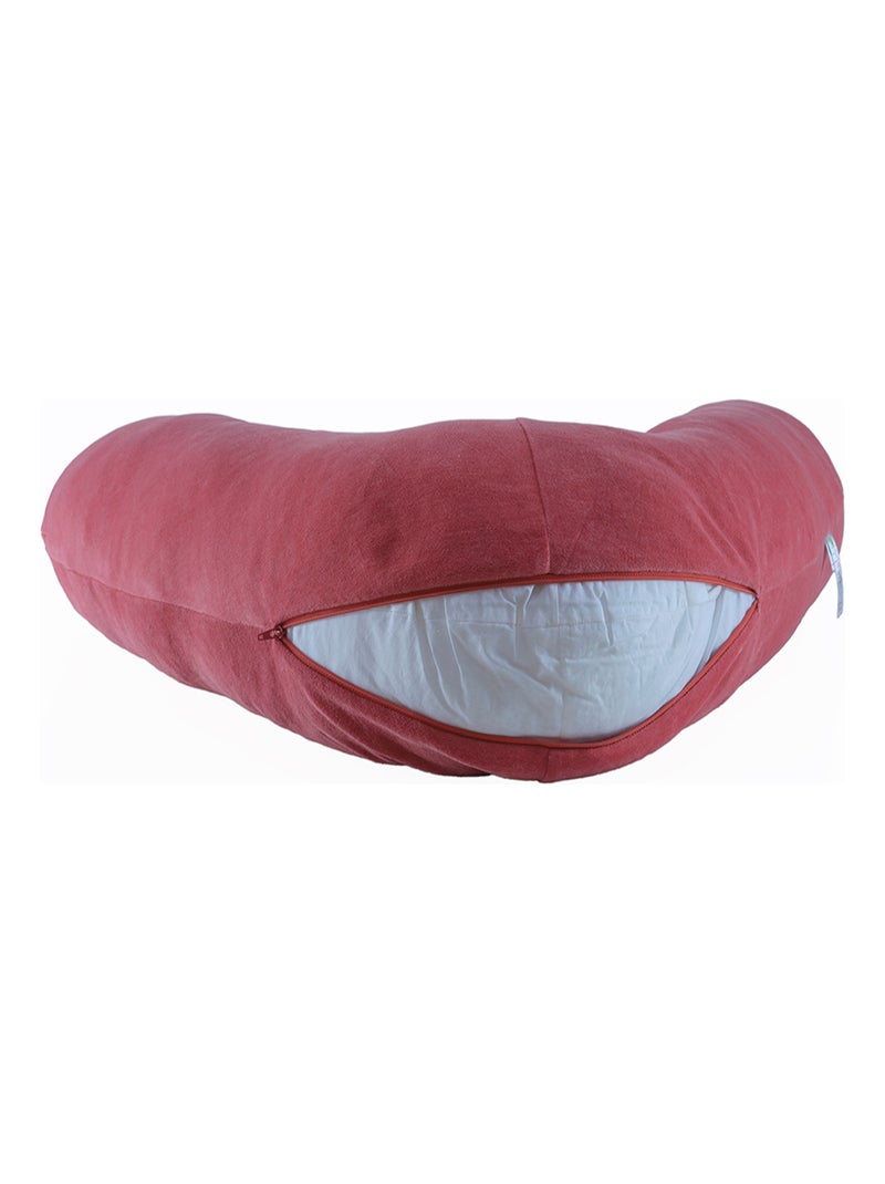 Coussin d'allaitement et de maternité 160 cm  Coton bio velours. Bordeaux - Kiabi