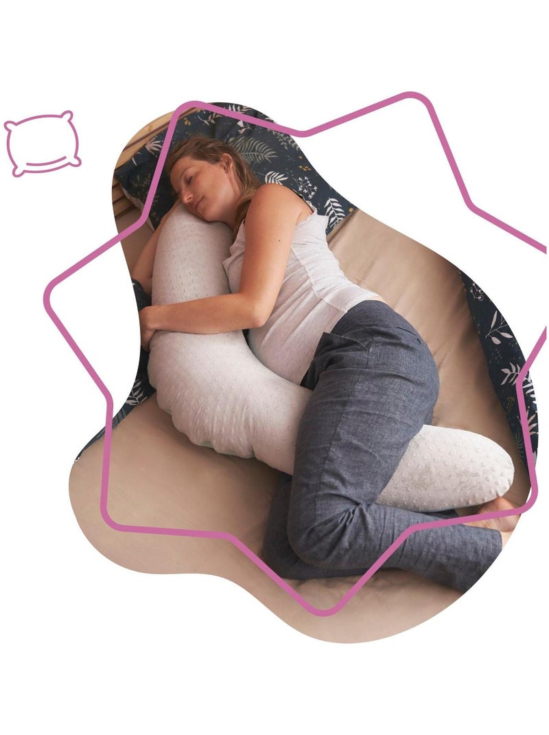 Coussin d'allaitement et de maternité évolutif 2 en 1 Fluffy 'Badabulle' Gris clair - Kiabi