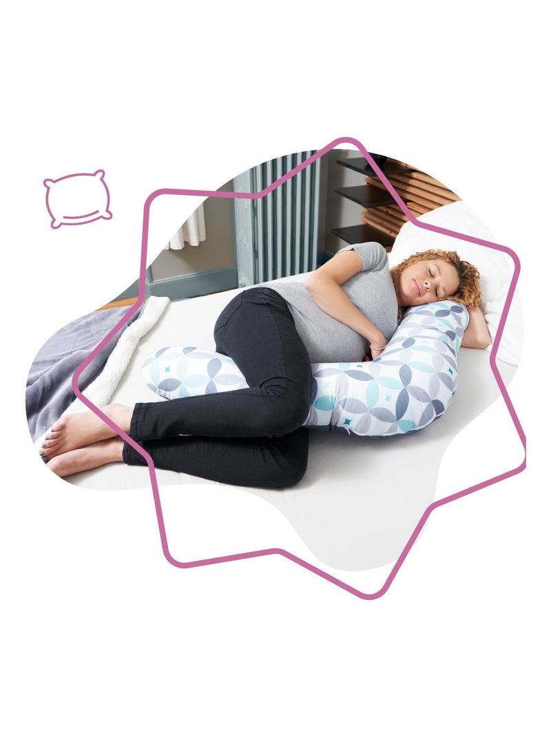 Coussin d'allaitement et de maternité évolutif 2 en 1 Graphique 'Badabulle' Gris - Kiabi