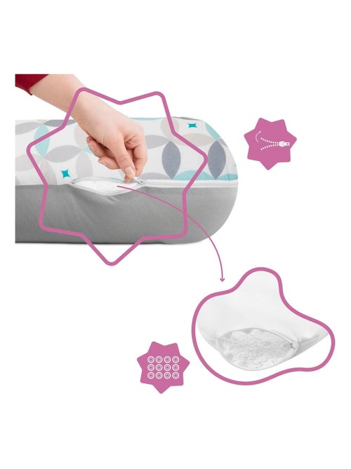 Coussin d'allaitement et de maternité évolutif 2 en 1 Graphique 'Badabulle' - Kiabi