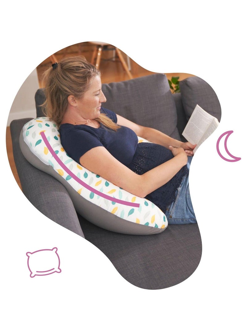 Coussin d'allaitement et de maternité évolutif 2 en 1 Plumes 'Badabulle' Vert - Kiabi
