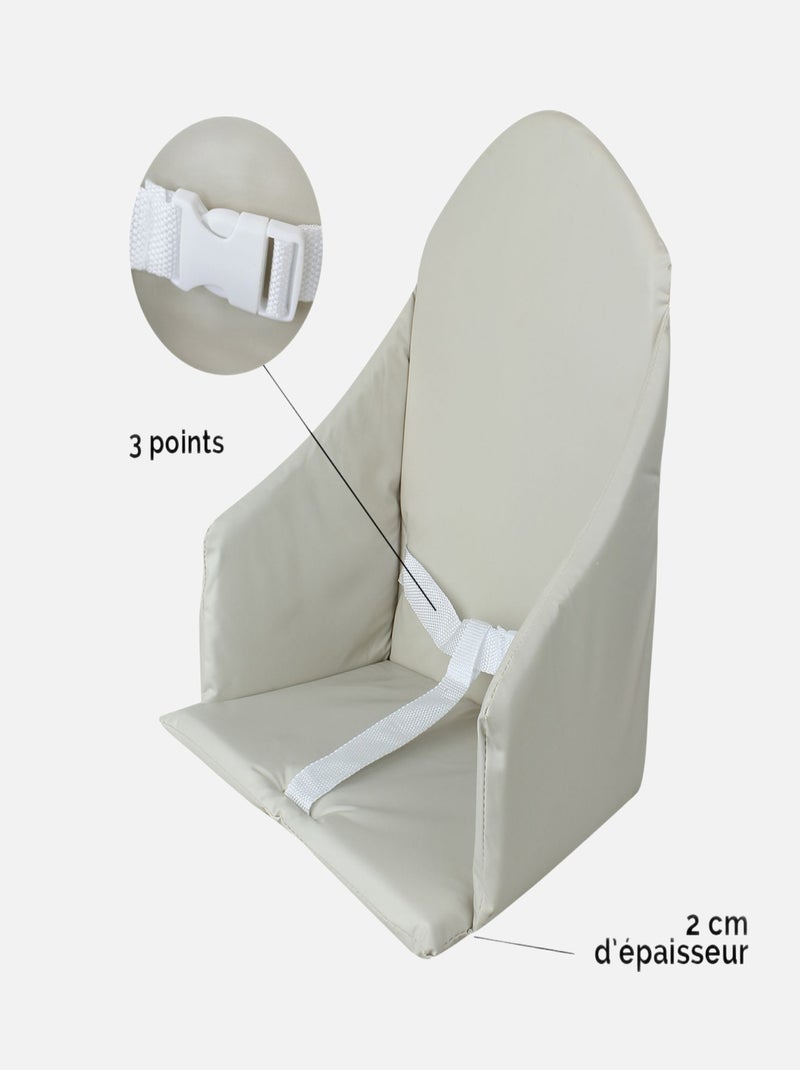 Coussin d'assise universel Miam avec harnais pour chaise haute bébé - Monsieur Bébé Beige - Kiabi