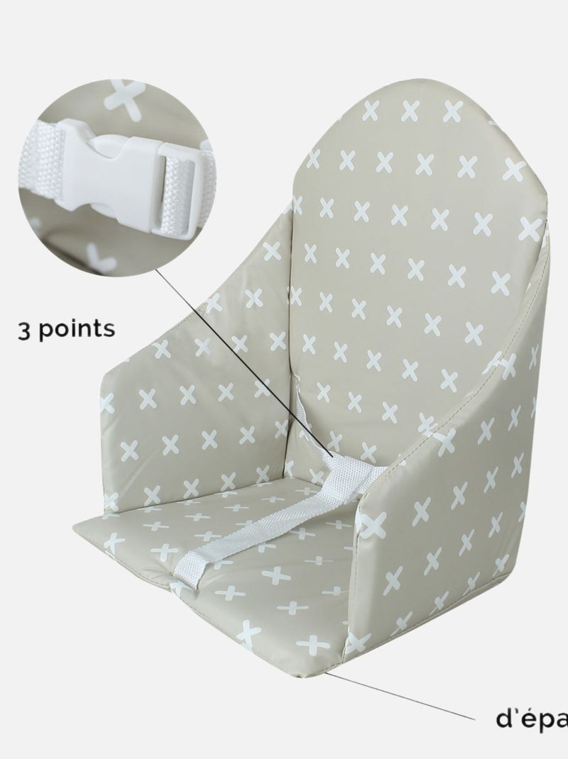 Coussin d'assise universel Miam avec harnais pour chaise haute bébé - Monsieur Bébé Blanc Beige - Kiabi