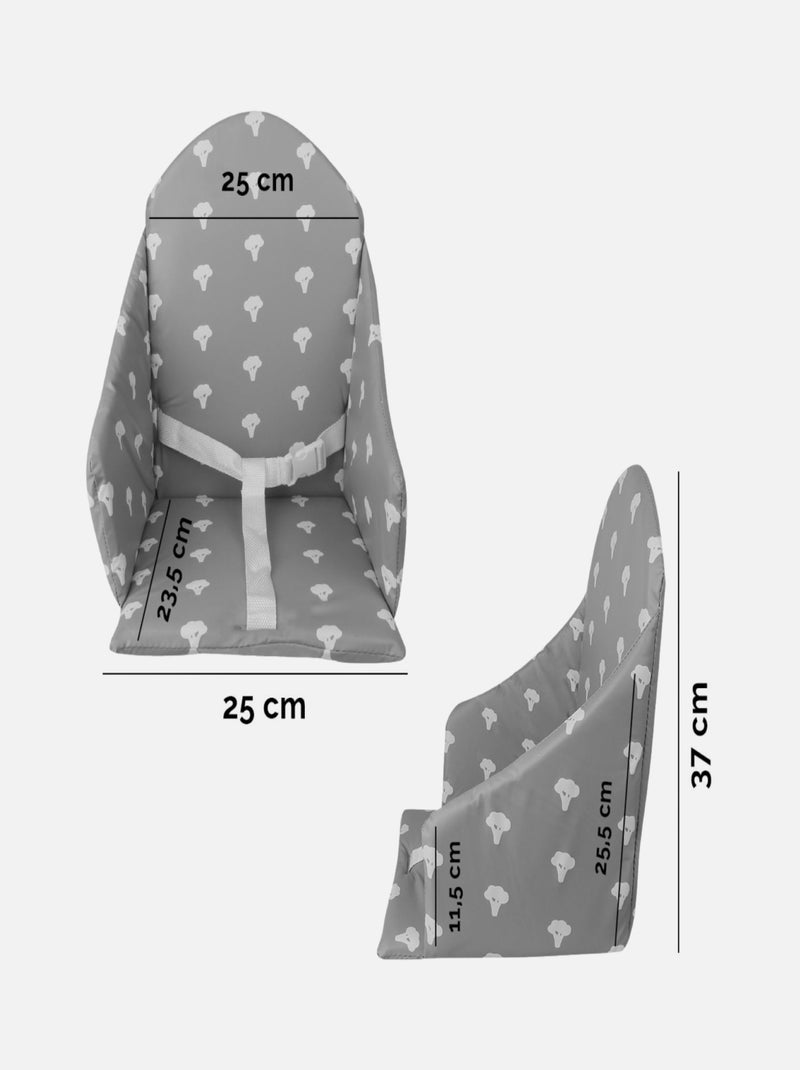 Coussin d'assise universel Miam avec harnais pour chaise haute bébé - Monsieur Bébé Gris Blanc Gris - Kiabi