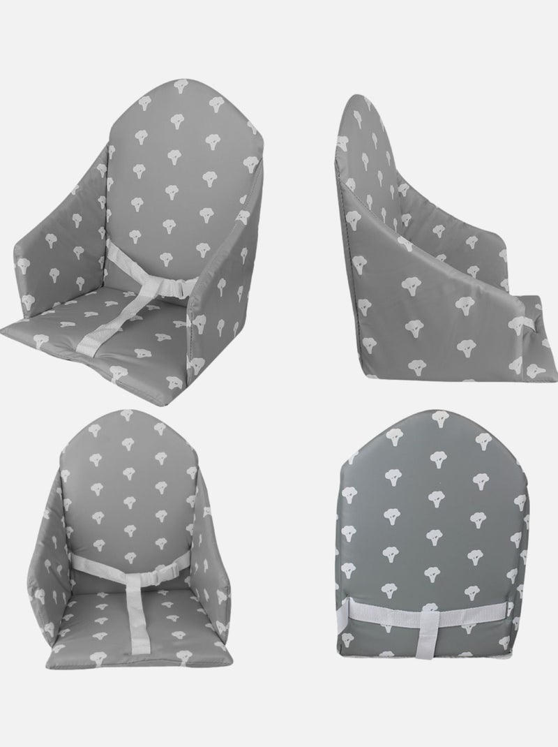 Coussin d'assise universel Miam avec harnais pour chaise haute bébé - Monsieur Bébé Gris Blanc Gris - Kiabi