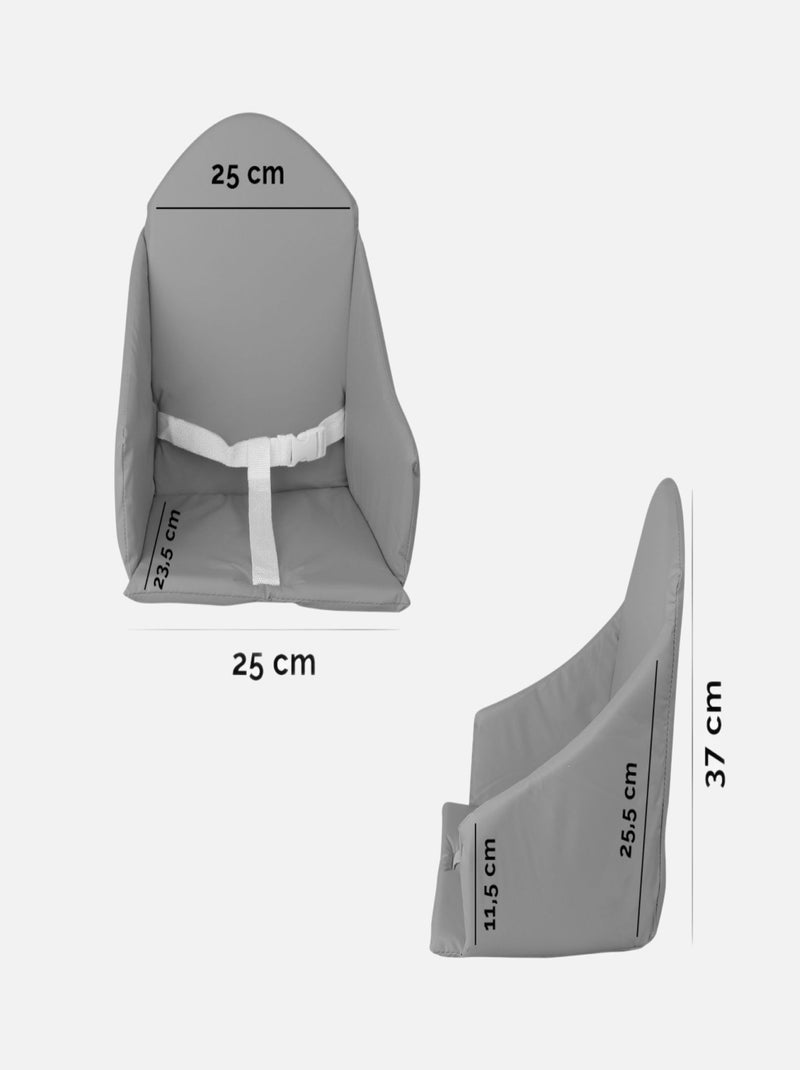 Coussin d'assise universel Miam avec harnais pour chaise haute bébé - Monsieur Bébé Gris foncé - Kiabi