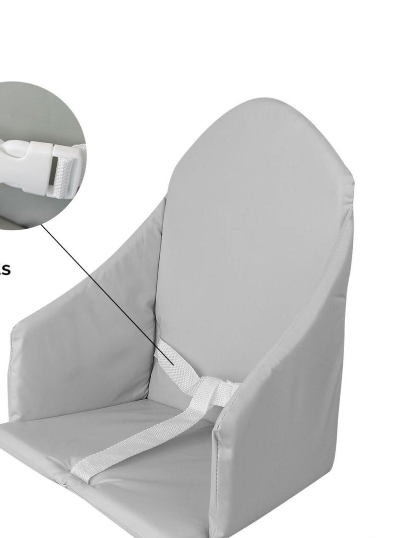 Coussin d'assise universel Miam avec harnais pour chaise haute bébé - Monsieur Bébé Gris foncé - Kiabi