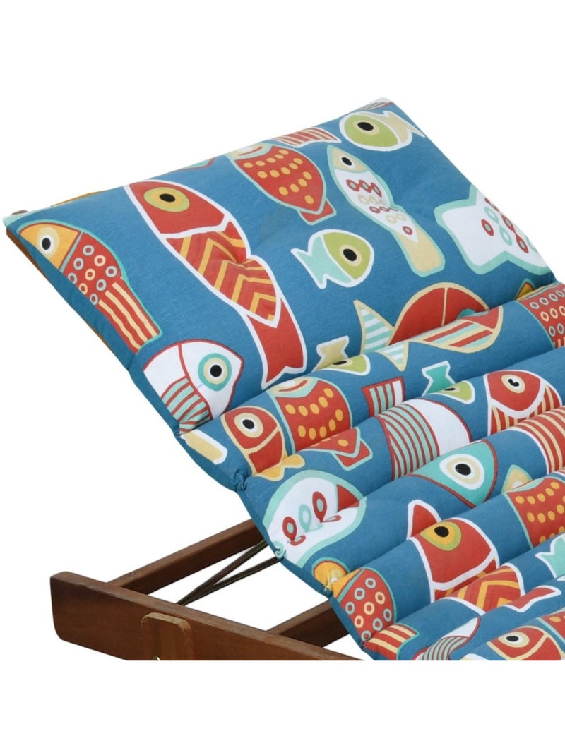 Coussin de bain de soleil 60x180 cm COLOR FISH Bleu - Kiabi