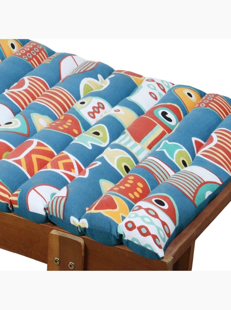 Coussin de bain de soleil 60x180 cm COLOR FISH Bleu - Kiabi