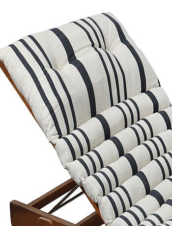 Coussin de bain de soleil 60x180 cm rayé noir