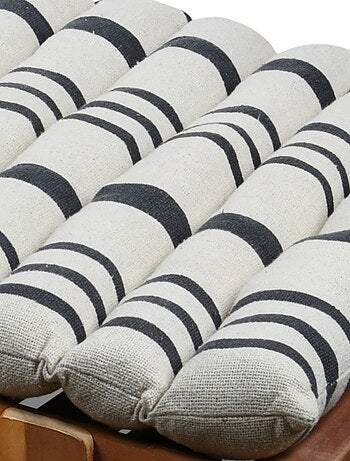 Coussin de bain de soleil 60x180 cm rayé noir