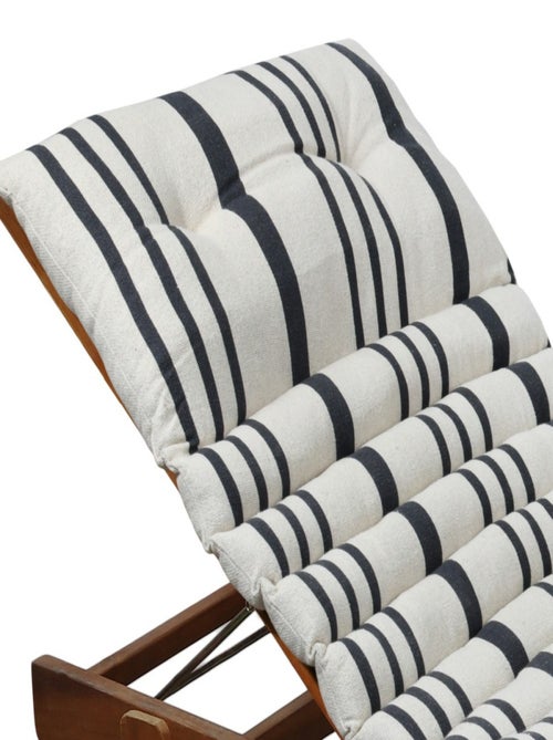 Coussin de bain de soleil 60x180 cm rayé noir - Kiabi