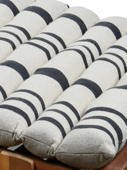 Coussin de bain de soleil 60x180 cm rayé noir - Kiabi