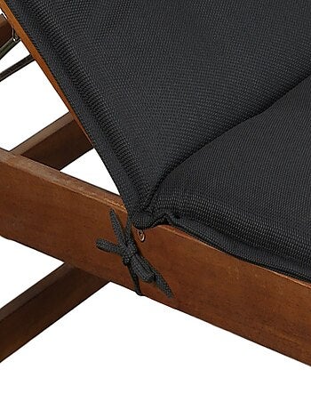 Coussin de bain de soleil 60x190x4 cm Noir