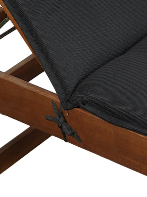 Coussin de bain de soleil 60x190x4 cm Noir - Kiabi