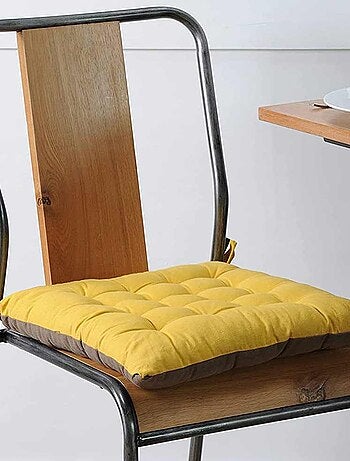 Coussin de chaise bicolore réversible