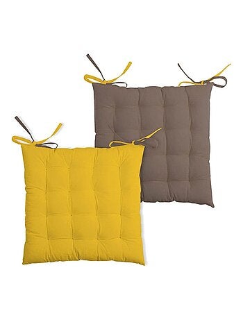 Coussin de chaise bicolore réversible