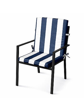Coussin de chaise assise et dossier imperméable à rayures ARCACHON