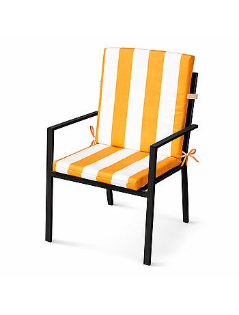 Coussin de chaise assise et dossier imperméable à rayures ARCACHON